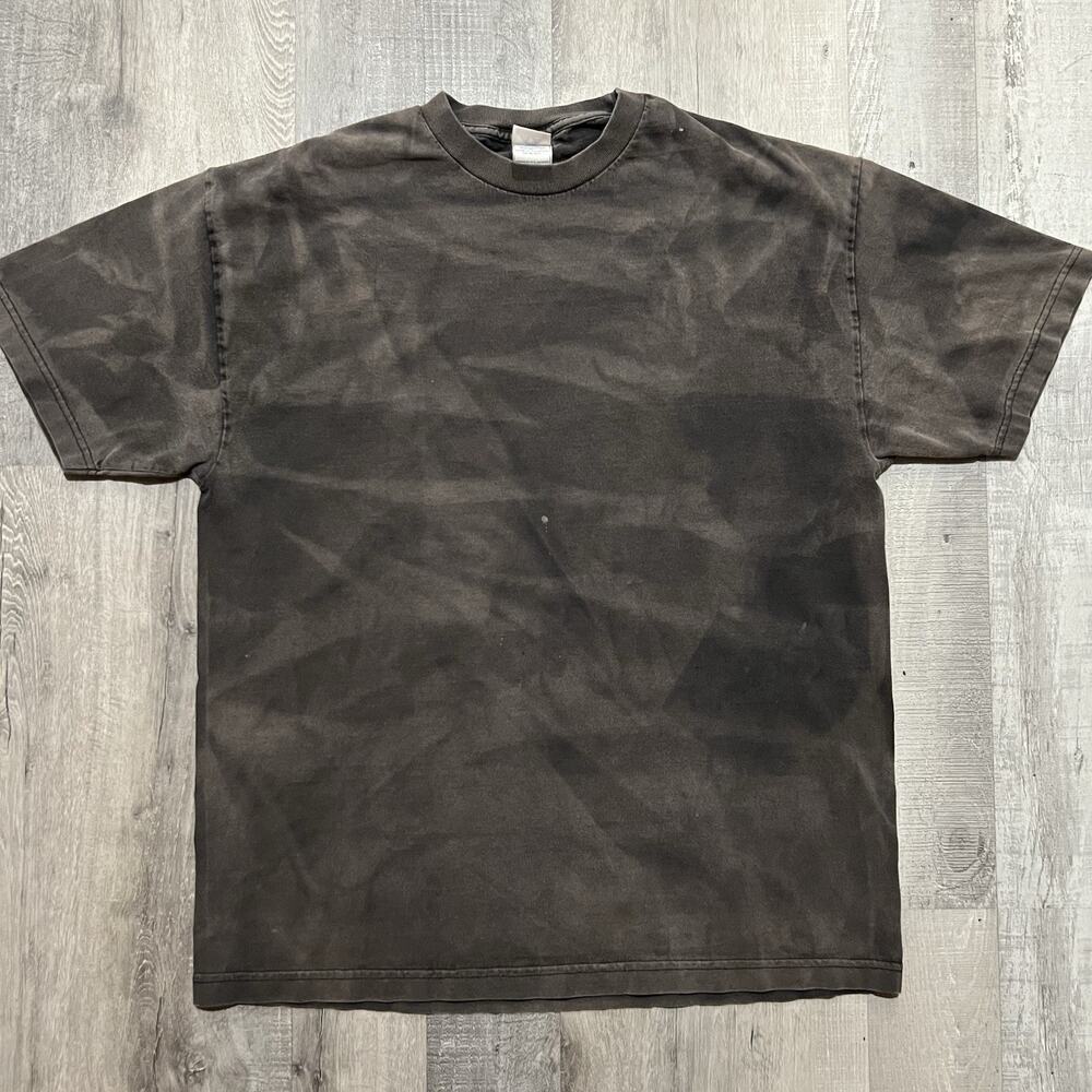 VTG Sun Faded Black Short Sleeve T Shirt Y2K Grunge Unisex Fader Distressed XL